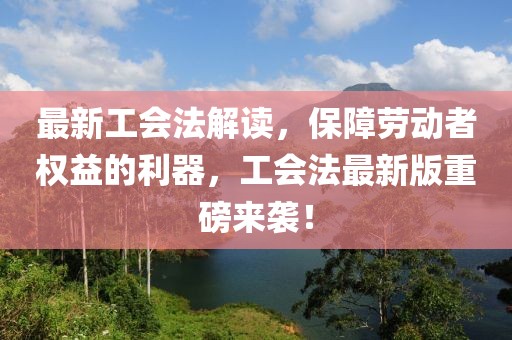 最新工会法解读，保障劳动者权益的利器，工会法最新版重磅来袭！