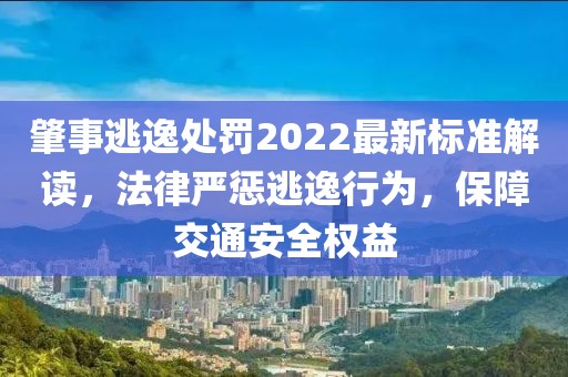 肇事逃逸处罚2022最新标准解读，法律严惩逃逸行为，保障交通安全权益