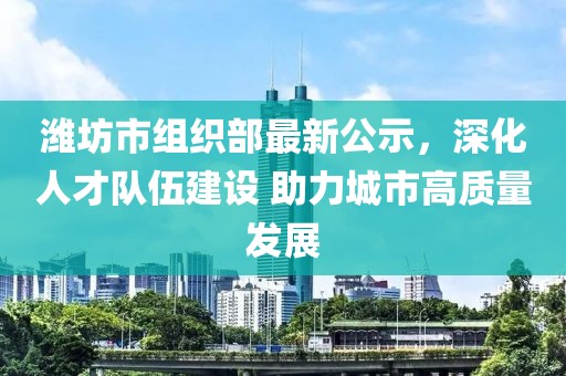 潍坊市组织部最新公示，深化人才队伍建设 助力城市高质量发展