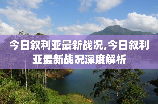 今日叙利亚最新战况,今日叙利亚最新战况深度解析