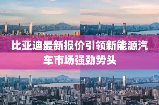 比亚迪最新报价引领新能源汽车市场强劲势头