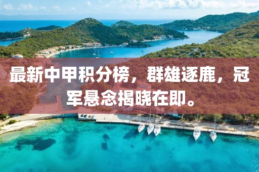 最新中甲积分榜，群雄逐鹿，冠军悬念揭晓在即。