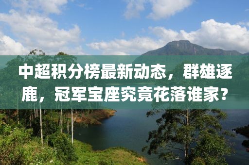 中超积分榜最新动态，群雄逐鹿，冠军宝座究竟花落谁家？