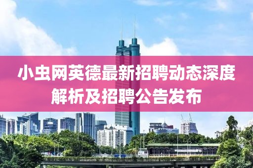 小虫网英德最新招聘动态深度解析及招聘公告发布