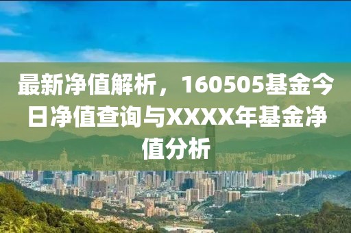 最新净值解析，160505基金今日净值查询与XXXX年基金净值分析