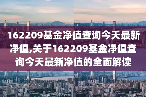 162209基金净值查询今天最新净值,关于162209基金净值查询今天最新净值的全面解读