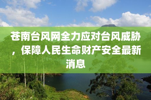 苍南台风网全力应对台风威胁，保障人民生命财产安全最新消息